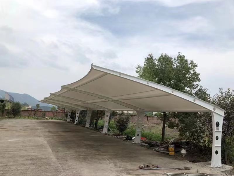 云龙区小区改造停车棚工程，膜结构非机动车棚定制厂家-2